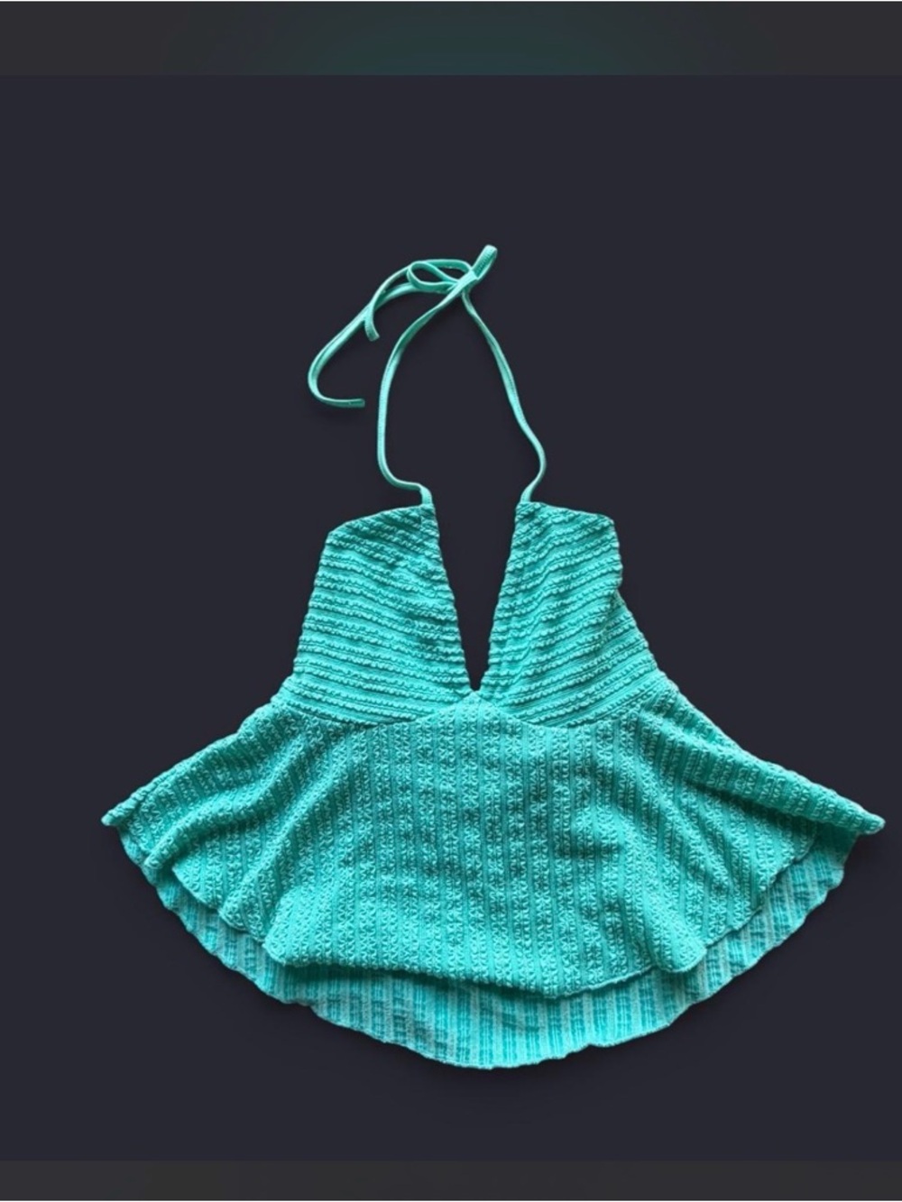 Turquoise Peplum Top